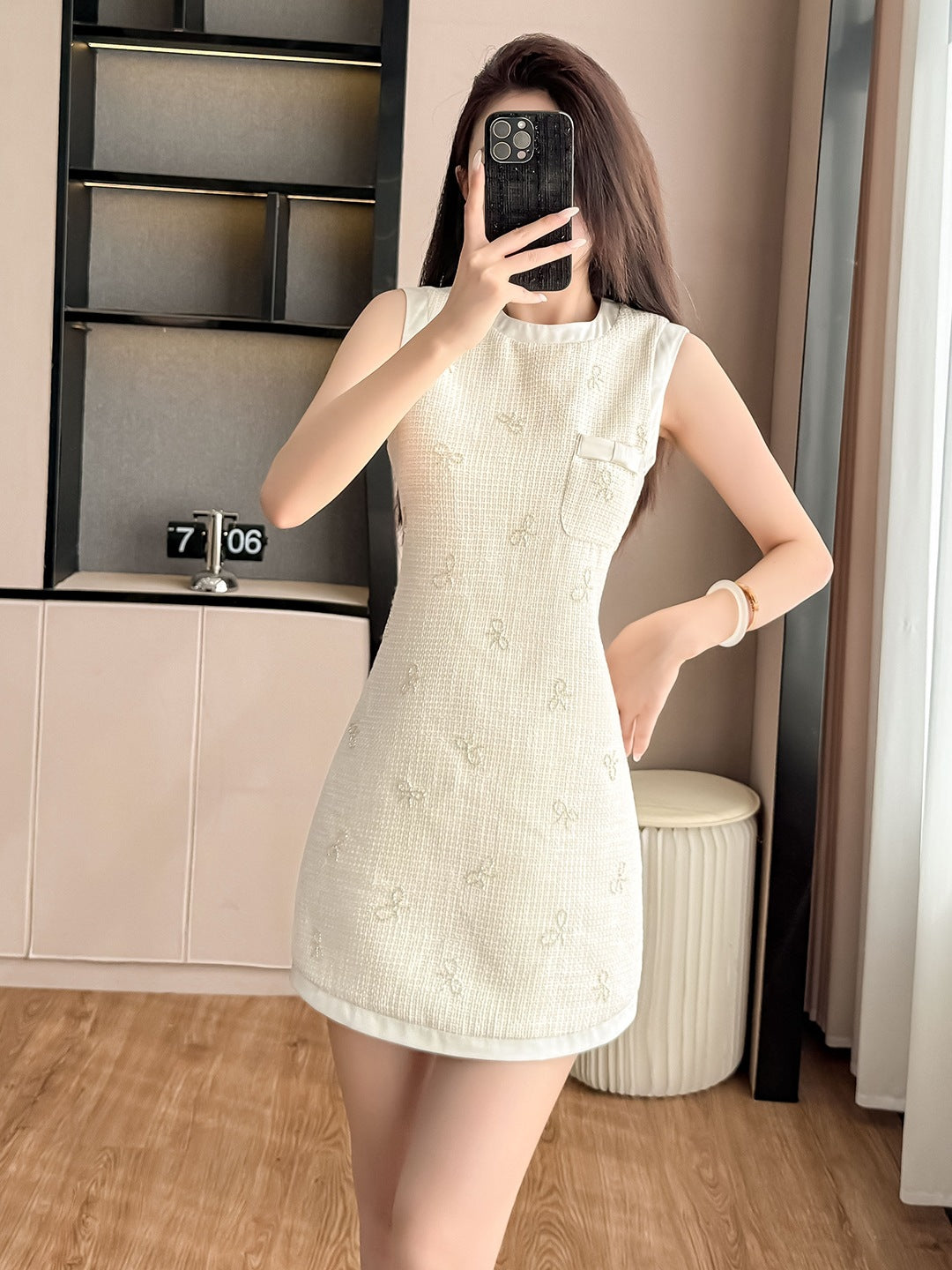 Set for Petite Women - Autumn Fashion Knit Vest Dress with Jacket, Elegant Rich Girl Look