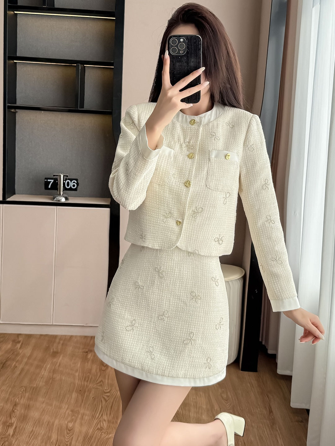 Set for Petite Women - Autumn Fashion Knit Vest Dress with Jacket, Elegant Rich Girl Look