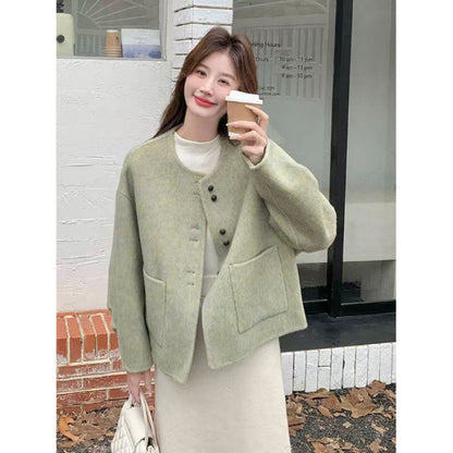 Chic Style Women's Short Wool Coat,  Autumn/Winter Outerwear for Petite Women