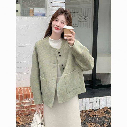 Chic Style Women's Short Wool Coat,  Autumn/Winter Outerwear for Petite Women
