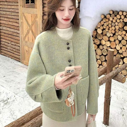Chic Style Women's Short Wool Coat,  Autumn/Winter Outerwear for Petite Women