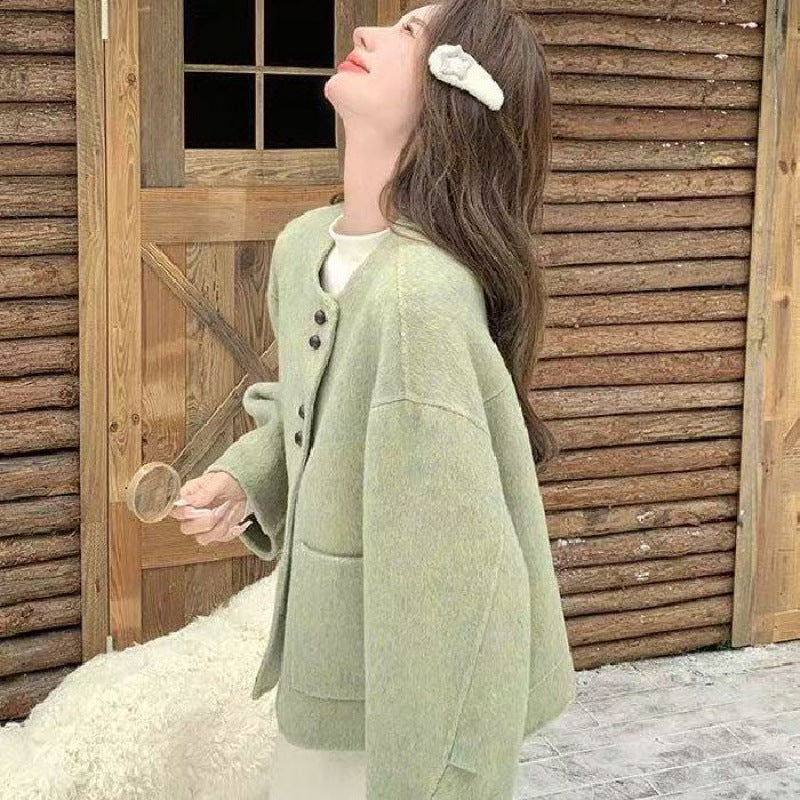 Chic Style Women's Short Wool Coat,  Autumn/Winter Outerwear for Petite Women